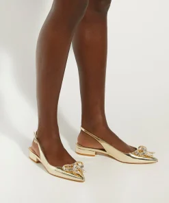 Dune London HAPPIEST - GOLD-Women Flat Shoes | Ballet Pumps