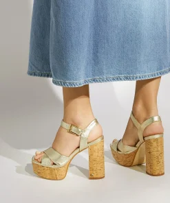 Dune London JEALOUS - GOLD-Women Heeled Sandals | Block Heeled Sandals