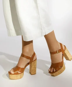 Dune London JEALOUS - TAN-Women Heeled Sandals | Block Heeled Sandals
