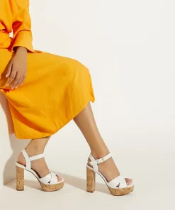 Dune London JEALOUS - WHITE-Women Heeled Sandals | Block Heeled Sandals