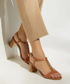 Dune London JUST - TAN-Women Heeled Sandals | Block Heeled Sandals