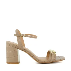 Dune London MANUAL - TAUPE-Women Heeled Sandals | Block Heeled Sandals