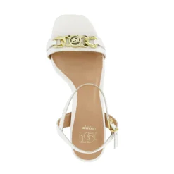Dune London MANUAL - WHITE-Women Heeled Sandals | Block Heeled Sandals