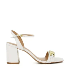 Dune London MANUAL - WHITE-Women Heeled Sandals | Block Heeled Sandals