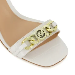 Dune London MANUAL - WHITE-Women Heeled Sandals | Block Heeled Sandals