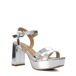 Dune London MOLTEN - SILVER-Women Heeled Sandals | Block Heeled Sandals