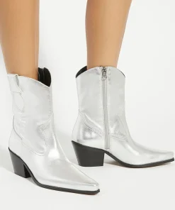 Dune London PARDNER 2 - SILVER-Women Western Cowboy Boots | Ankle Boots