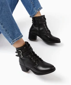 Dune London PAXAN - BLACK-Women Biker Boots | Ankle Boots