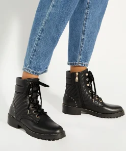 Dune London PEARLESCENT - BLACK-Women Biker Boots | Ankle Boots